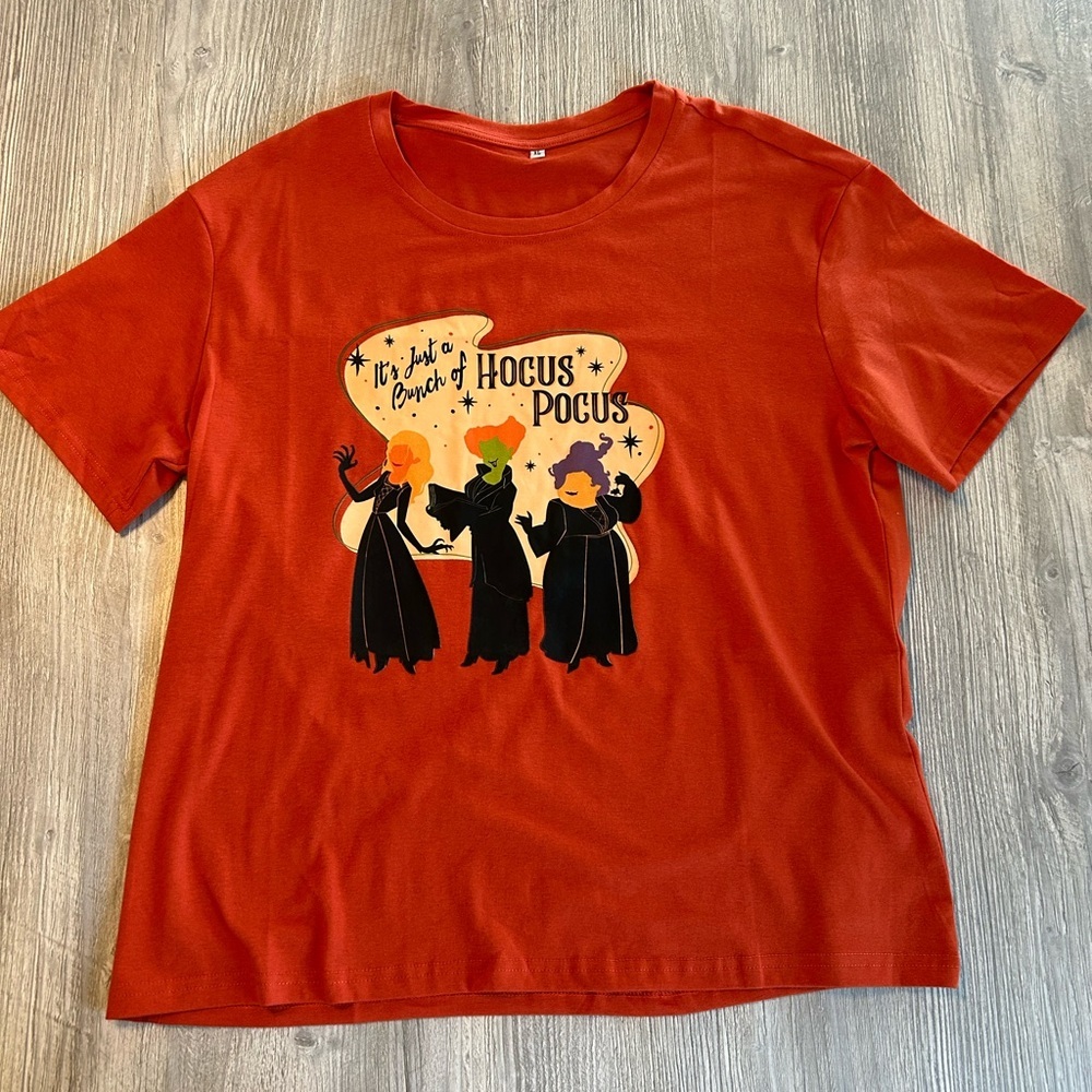 “It’s Just A Bunch Of Hocus Pocus” Women’s Burnt Orange Size Xl Graphic T-Shirt.